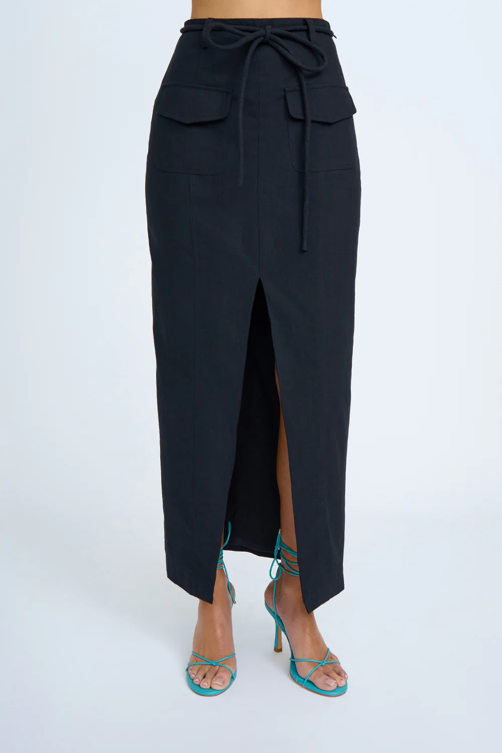 Asami Pocket Pencil Skirt | Final Sale - Black - Image 2