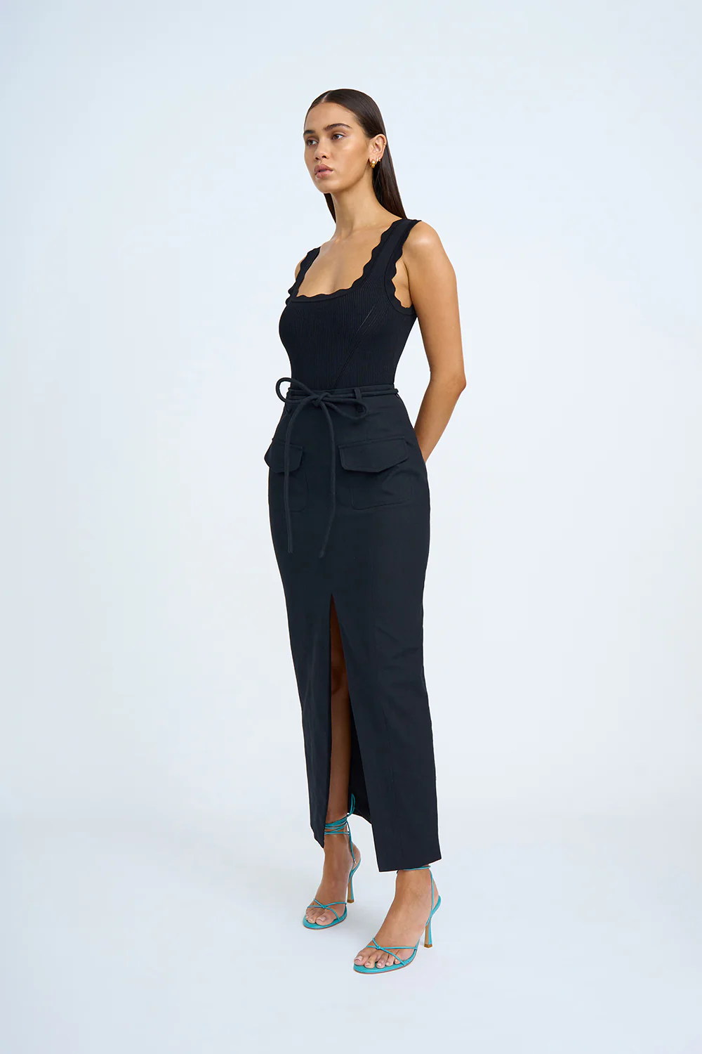 Asami Pocket Pencil Skirt | Final Sale - Black - Image 4