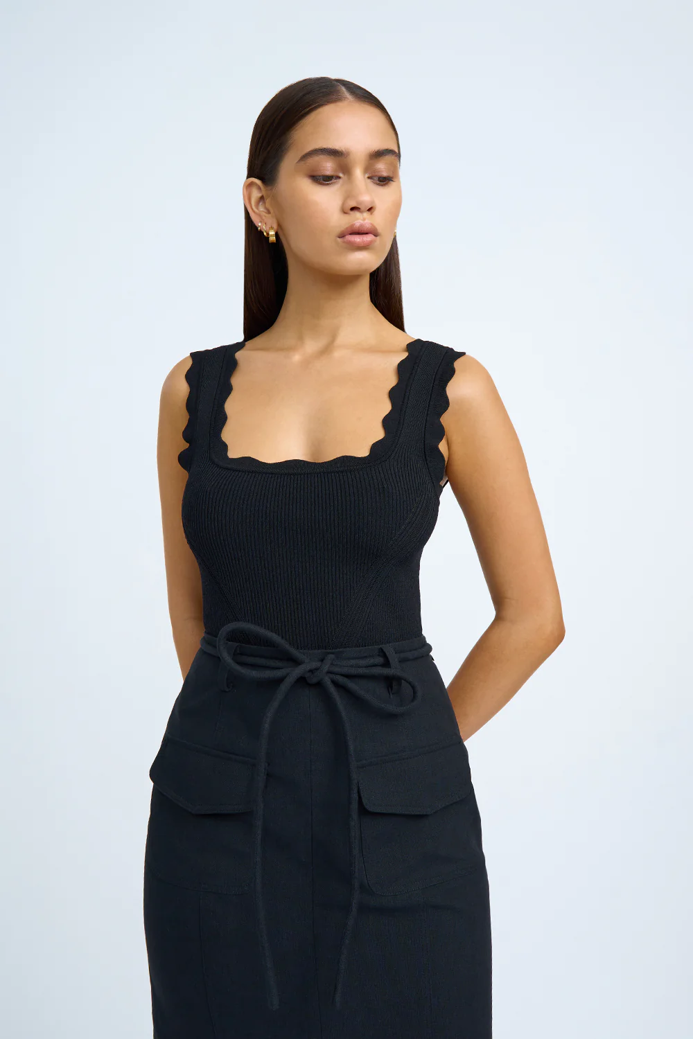 Asami Pocket Pencil Skirt | Final Sale - Black - Image 6