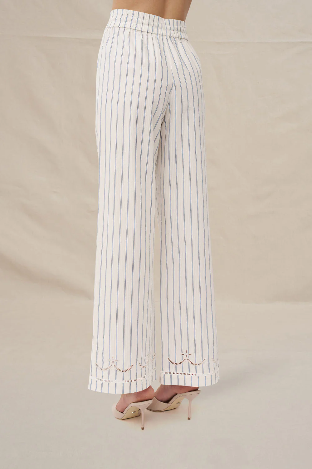 Atlas Broiderie Pant - Blue Crème - Image 2