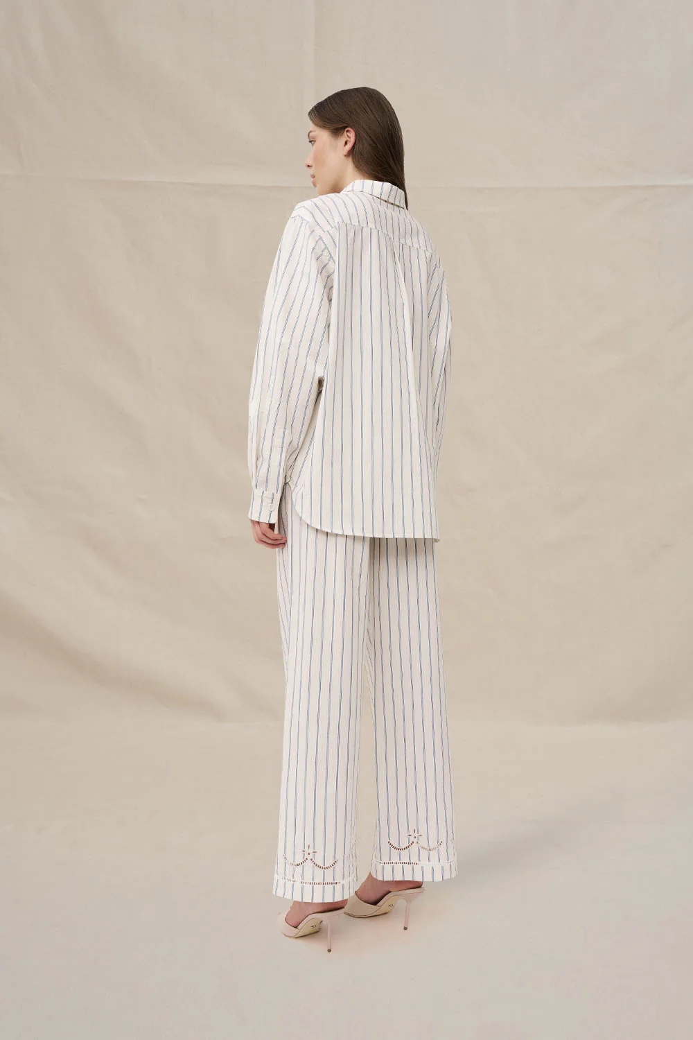 Atlas Broiderie Pant - Blue Crème - Image 3