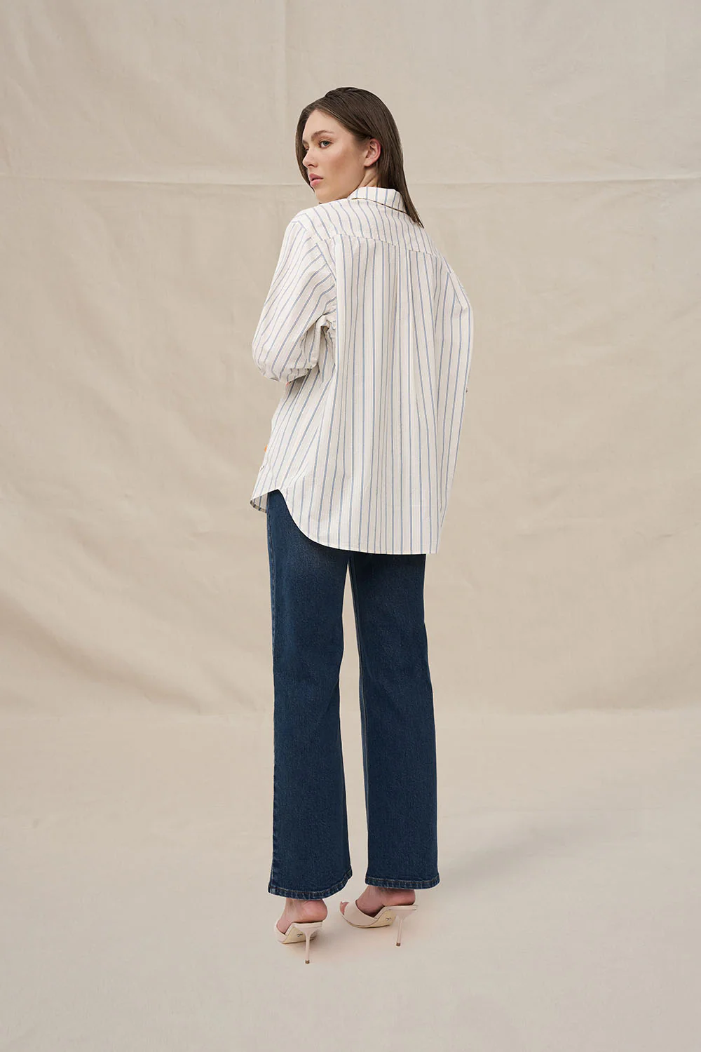 Atlas Broderie Shirt - Blue Crème - Image 3