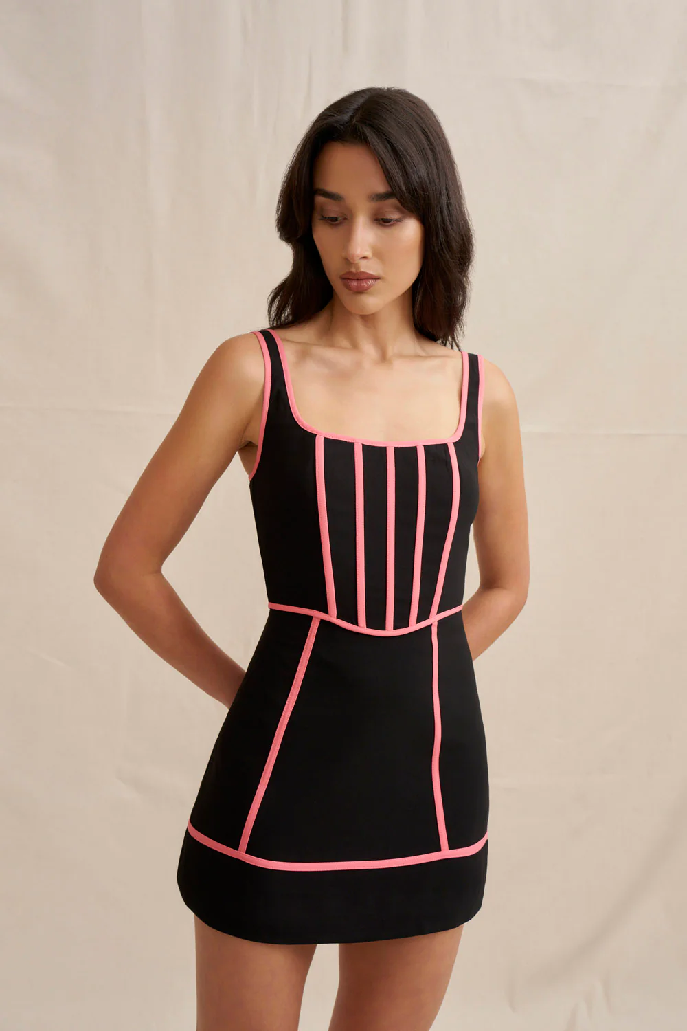 Basia Multi Pipe Bodice - Black - Image 4