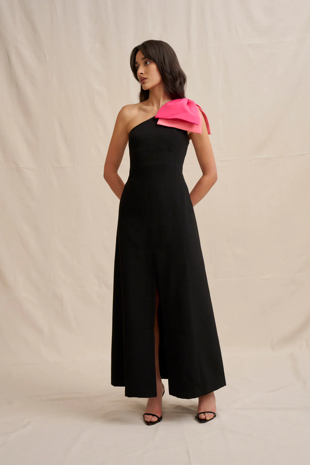 Black Tie Bow Gown - Black - Image 8