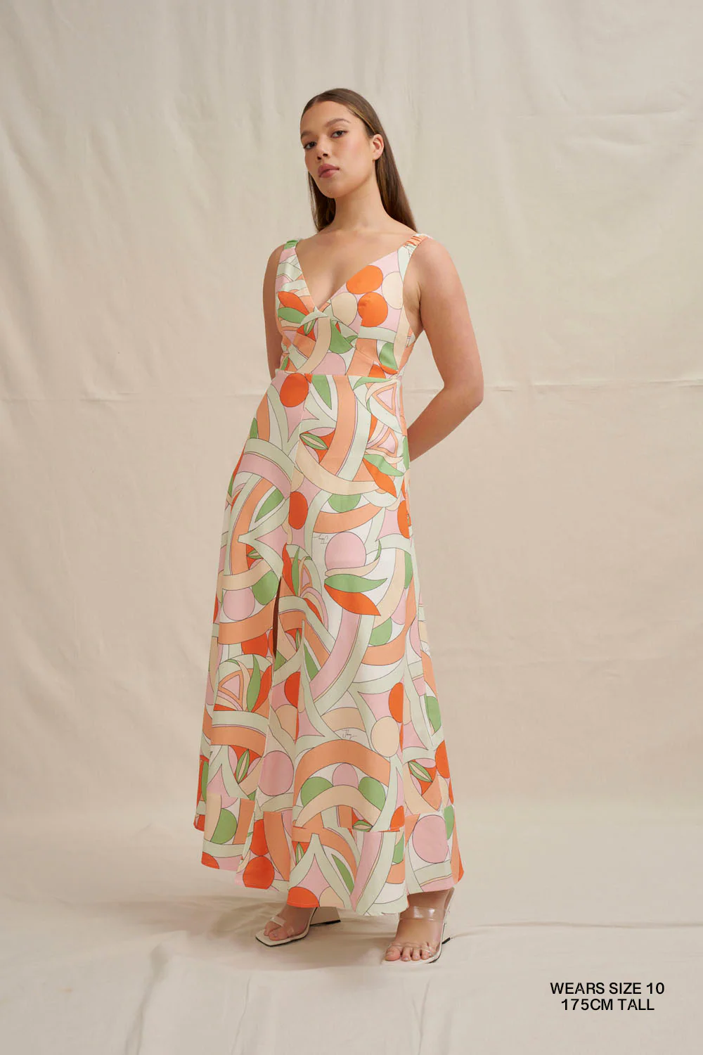 Bloomtide Maxi Dress - Multi Green Peach - Image 5