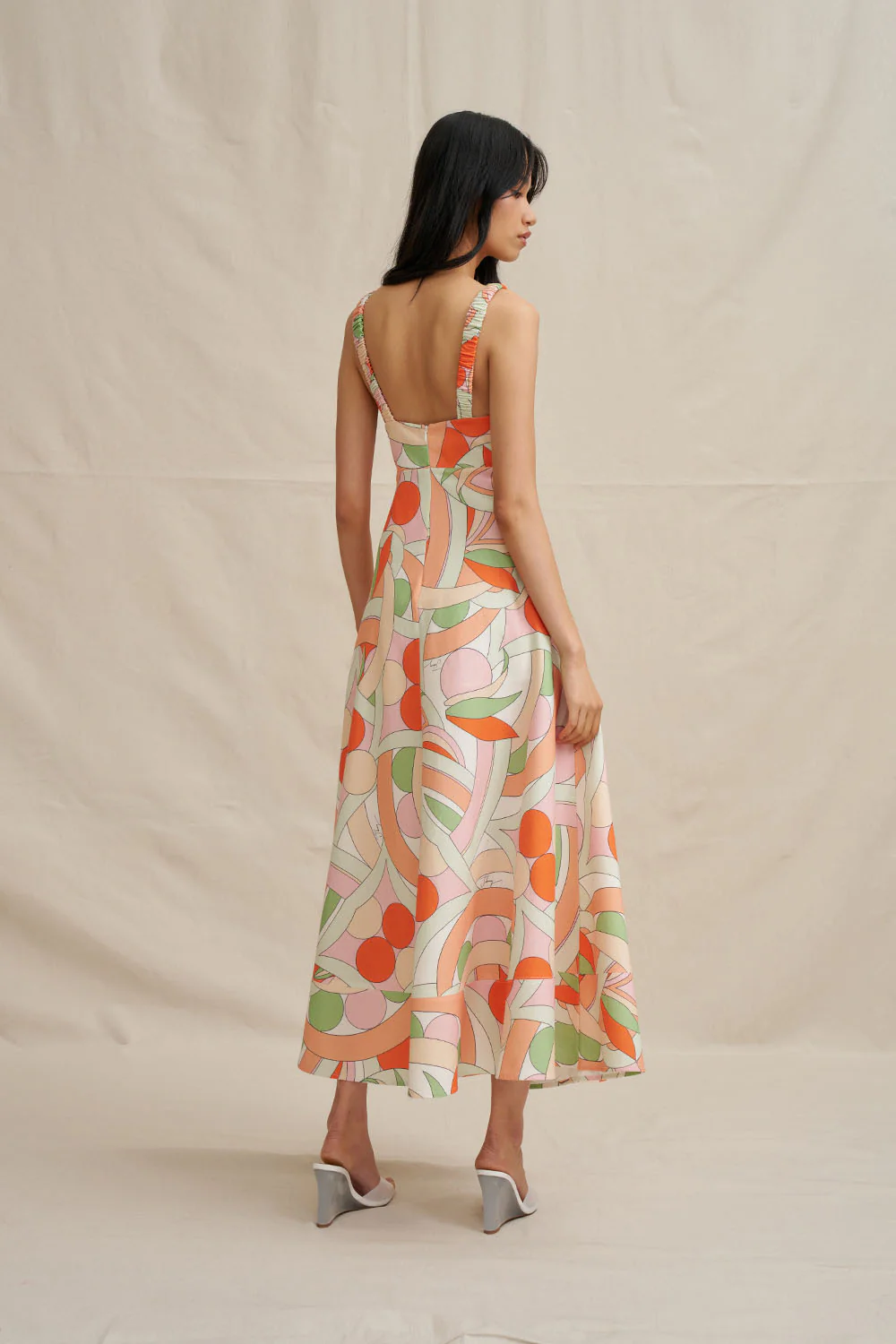 Bloomtide Maxi Dress - Multi Green Peach - Image 8