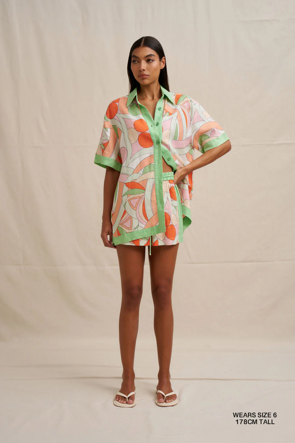 Bloomtide Sun Shirt - Multi Green Peach - Image 3