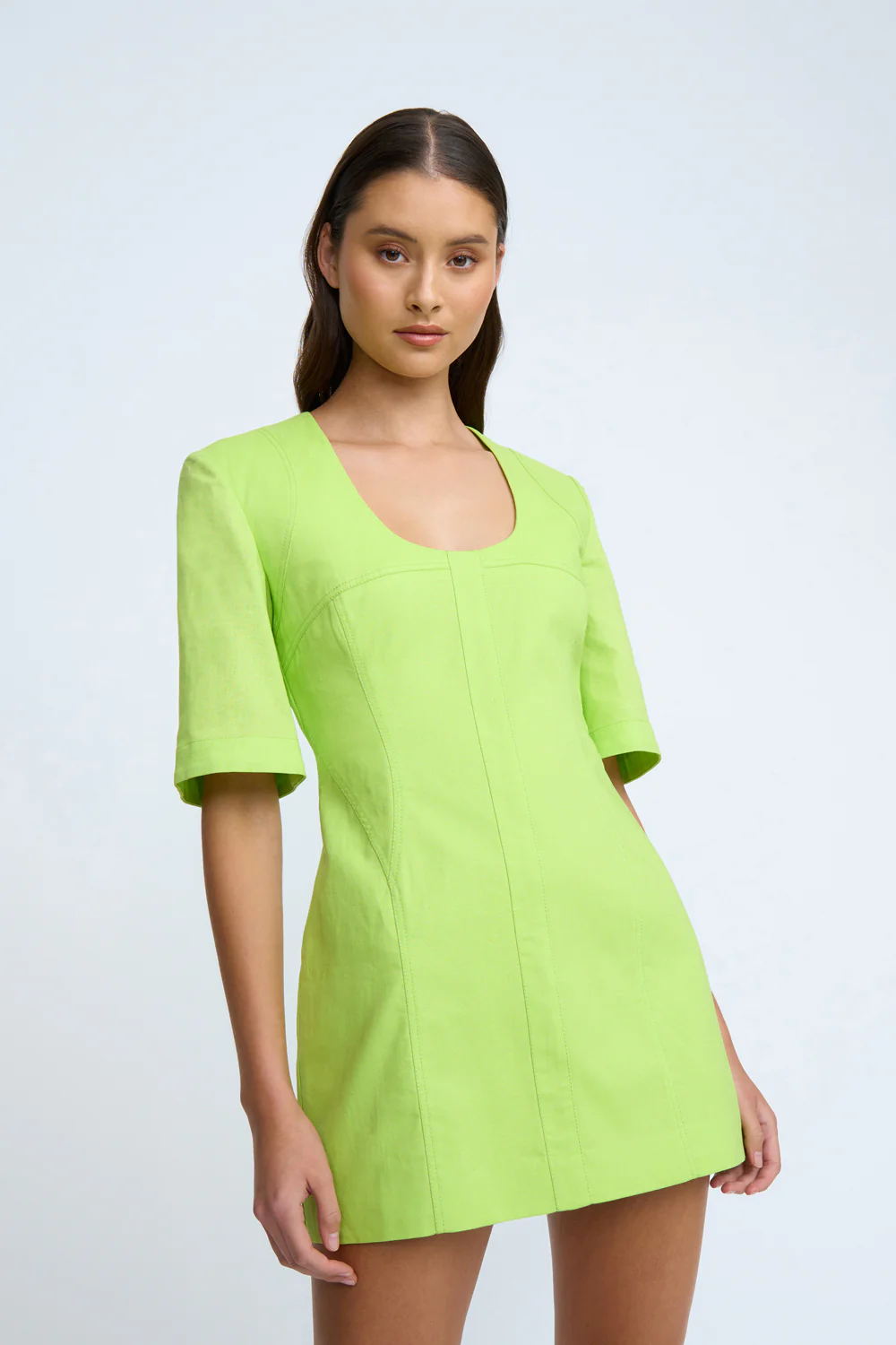 Bora Box Sleeve Mini Dress | Final Sale - Sunny Lime - Image 6