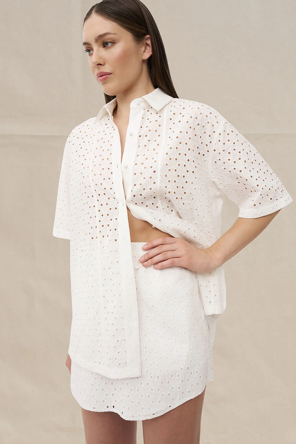 Brody Mini Skirt - Ivory - Image 2