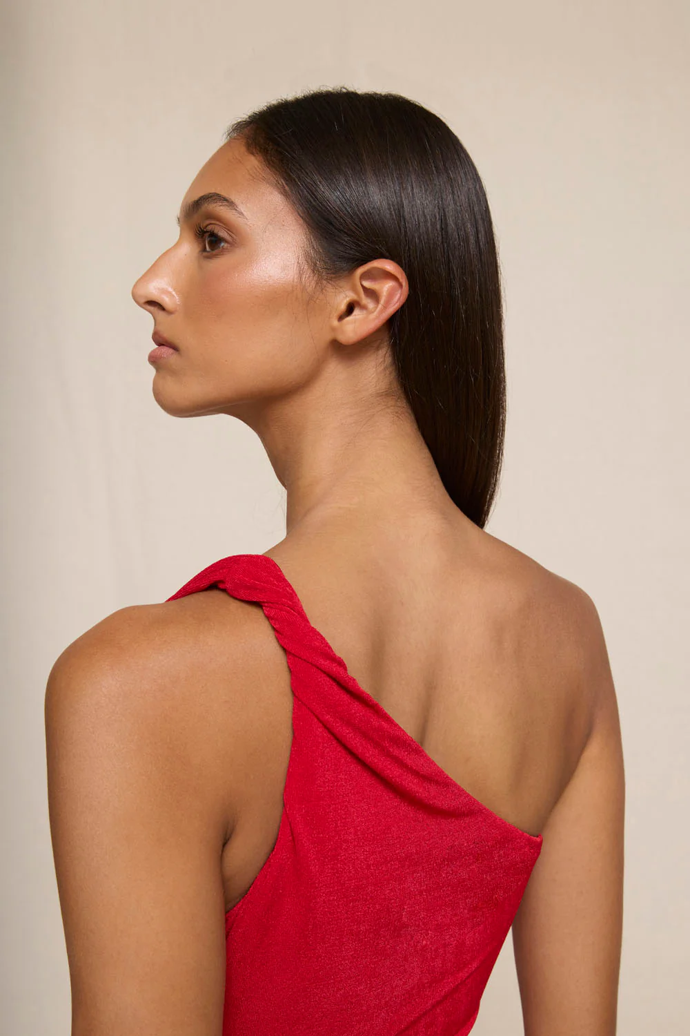 Carmine One Shoulder Dress - Image 5
