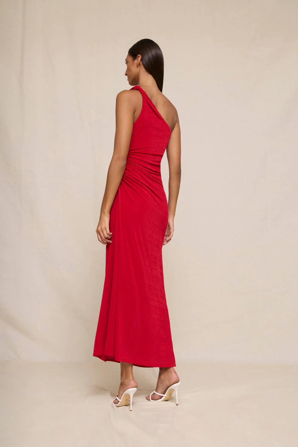 Carmine One Shoulder Dress - Image 6
