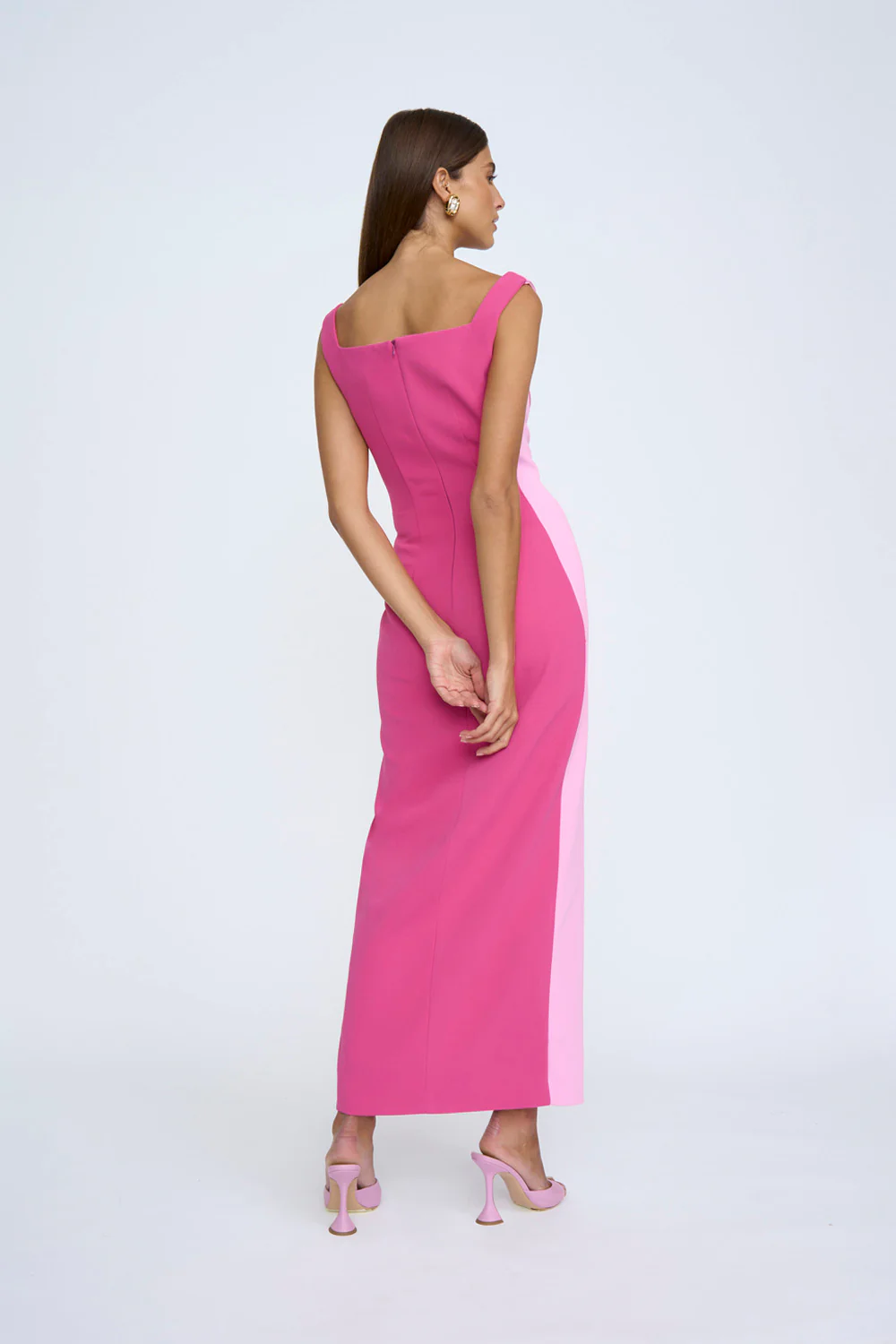 Caterina Two Tone Curve Midi - Pink Multi - Image 5