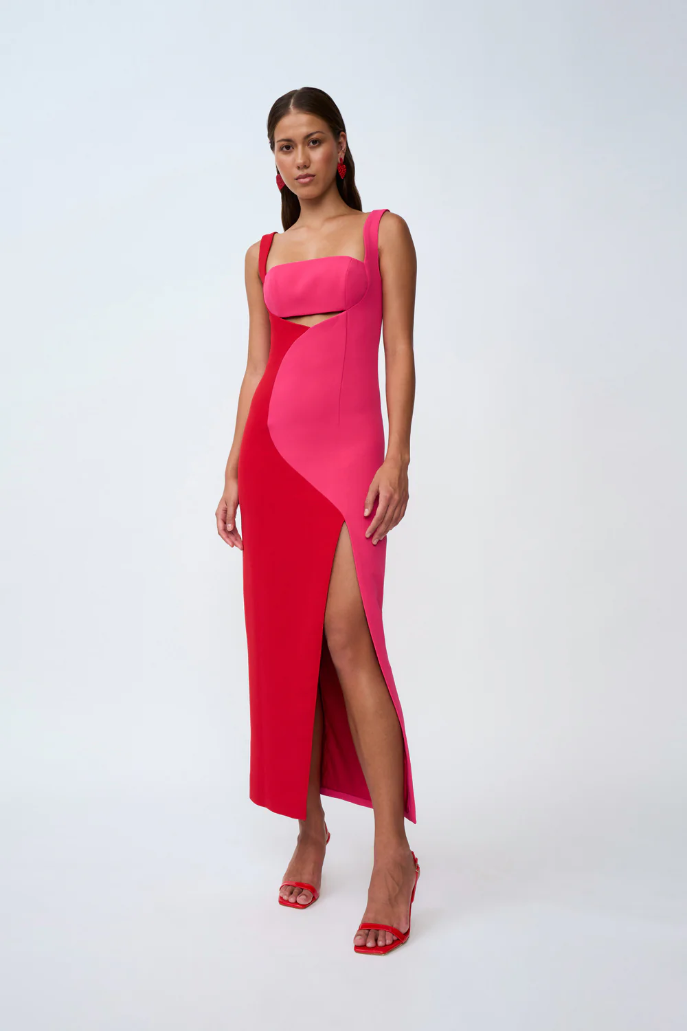 Caterina Two Tone Curve Midi | Final Sale - Pink Red - Image 6