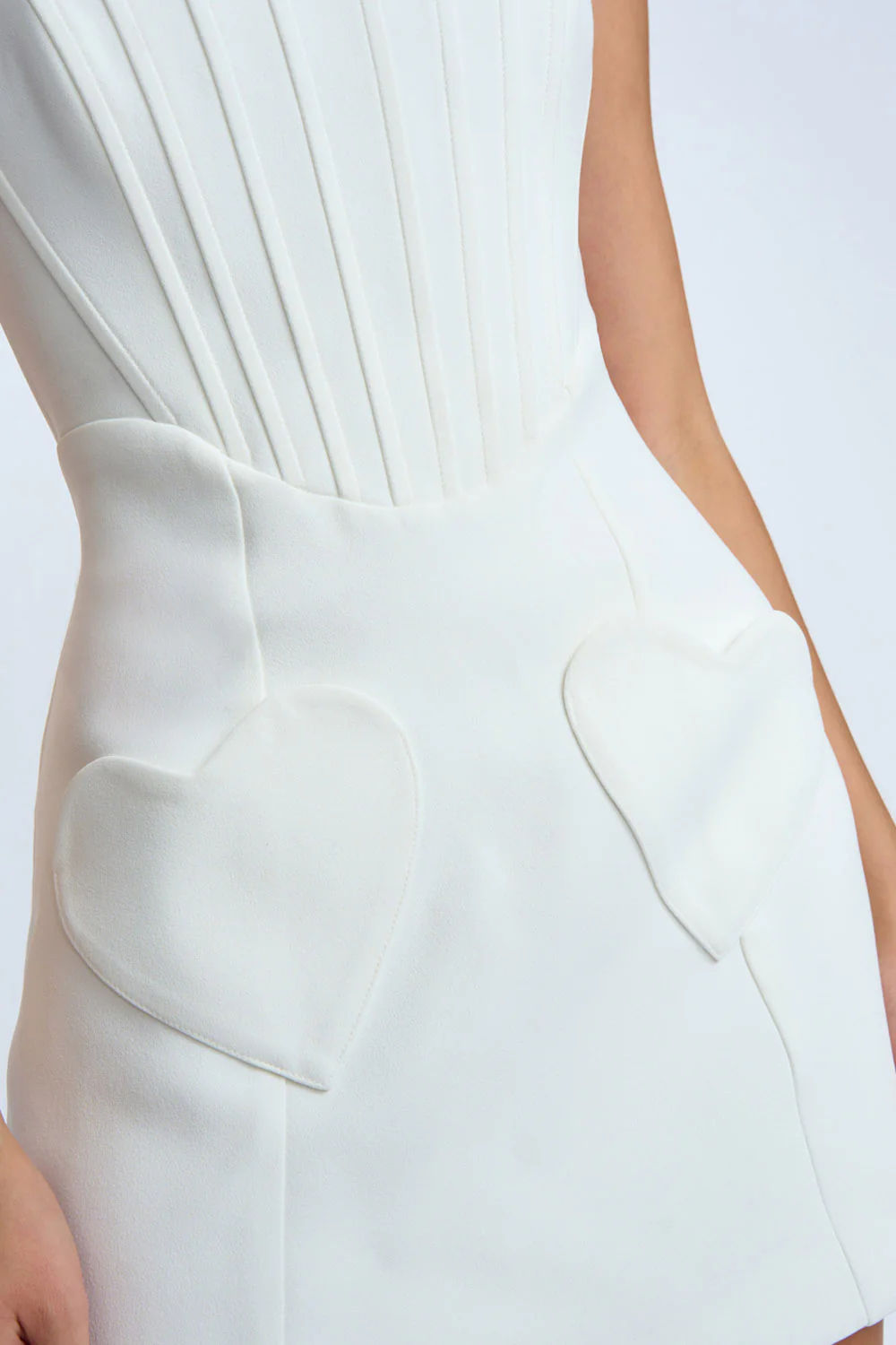 Celeste Corset Heart Mini Dress - Ivory - Image 3