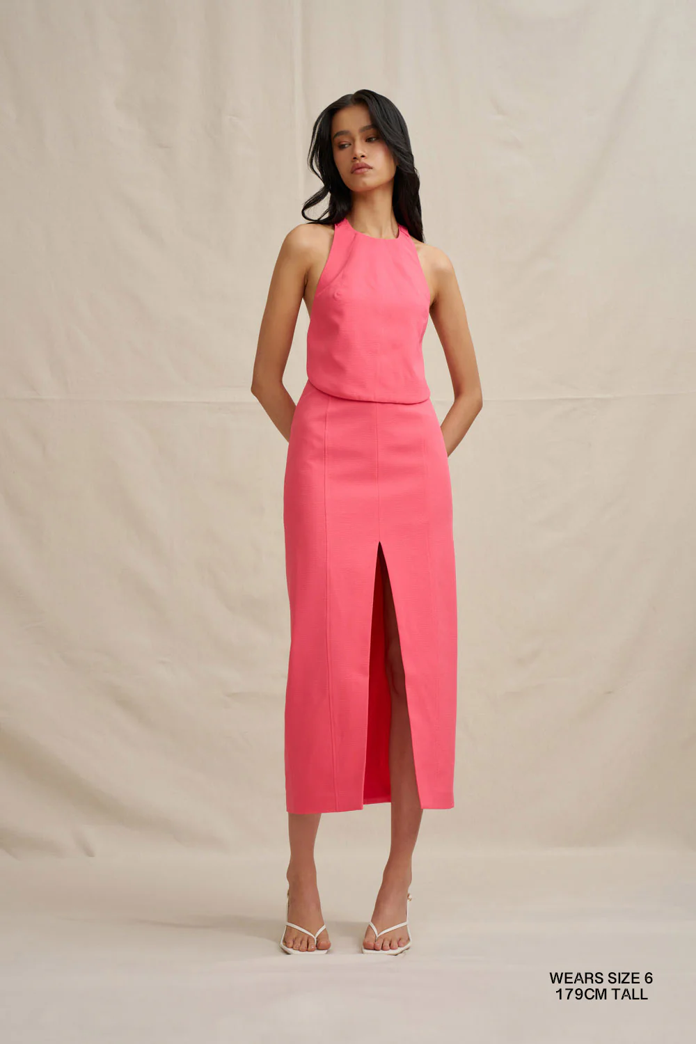 Chloe Midi Skirt - Coral Pink - Image 4