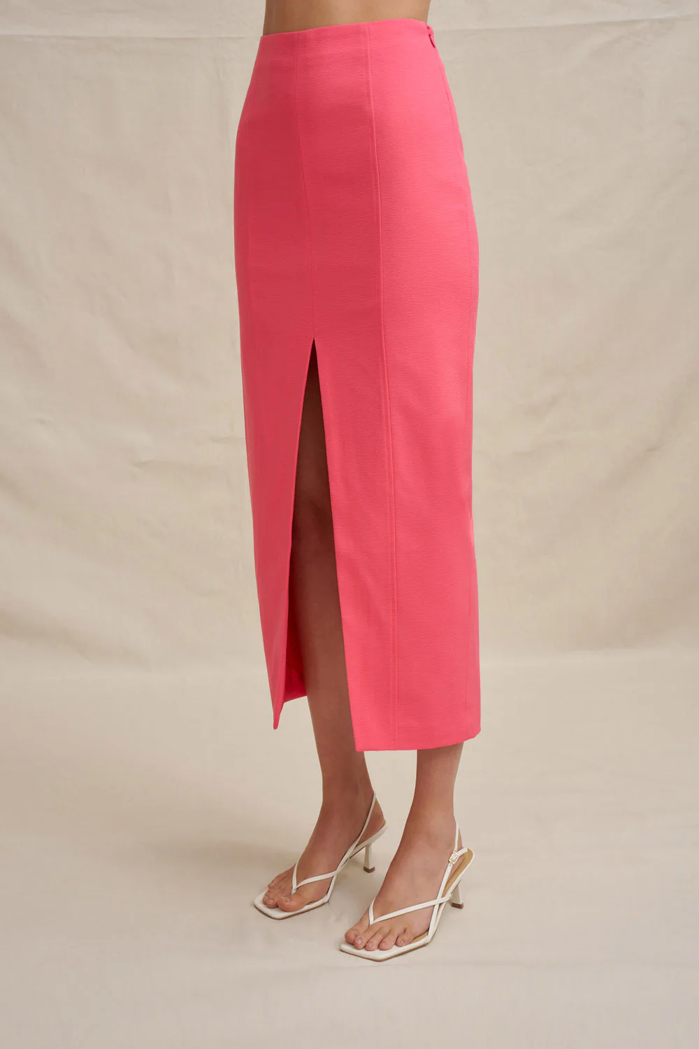 Chloe Midi Skirt - Coral Pink - Image 5