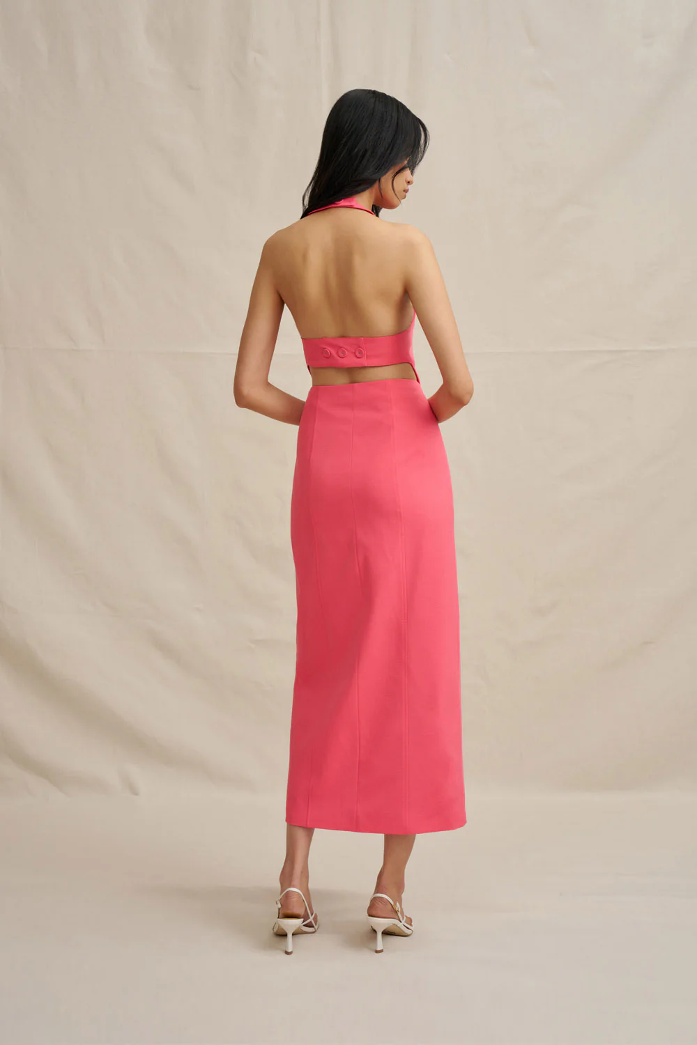 Chloe Midi Skirt - Coral Pink - Image 7