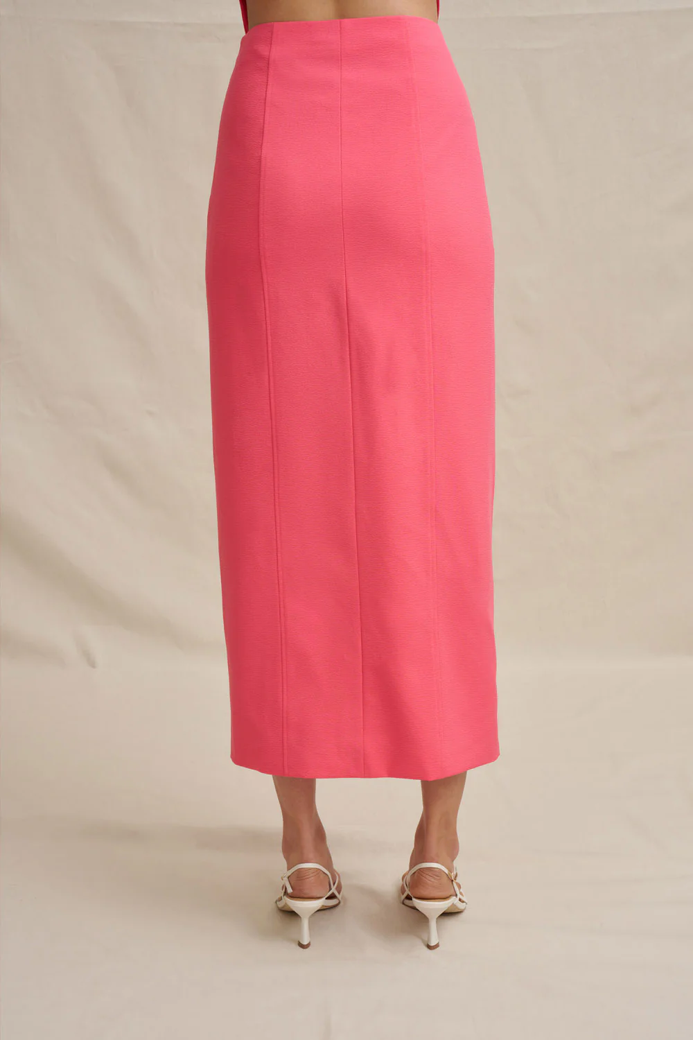 Chloe Midi Skirt - Coral Pink - Image 8