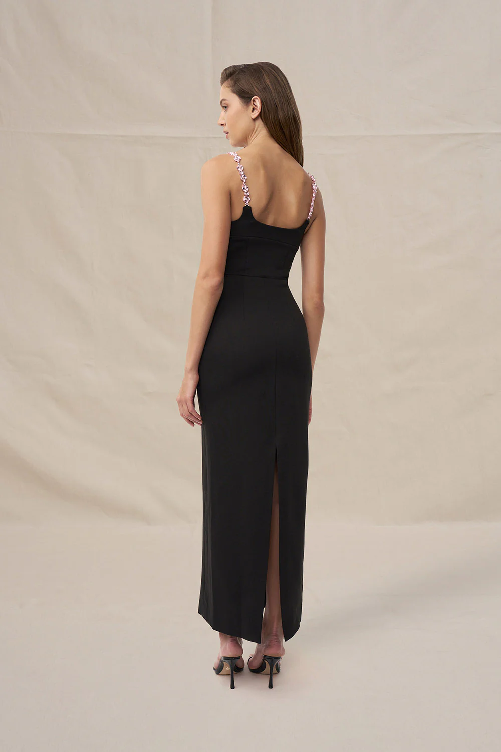 Daria Ankle Length Dress - Pink Black - Image 5