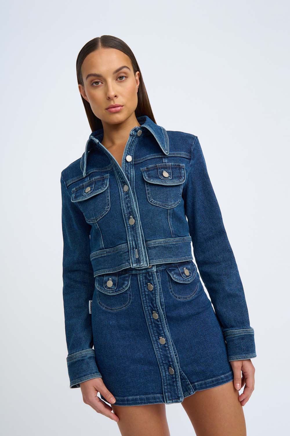 Daze Denim Pipe Crop Jacket | Final Sale - Indigo - Image 3