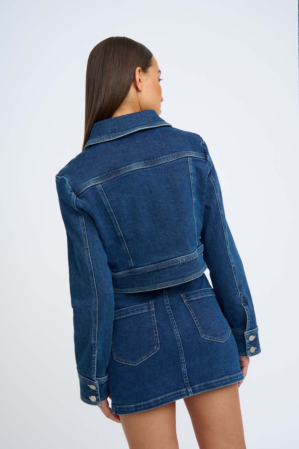 Daze Denim Pipe Crop Jacket | Final Sale - Indigo - Image 4