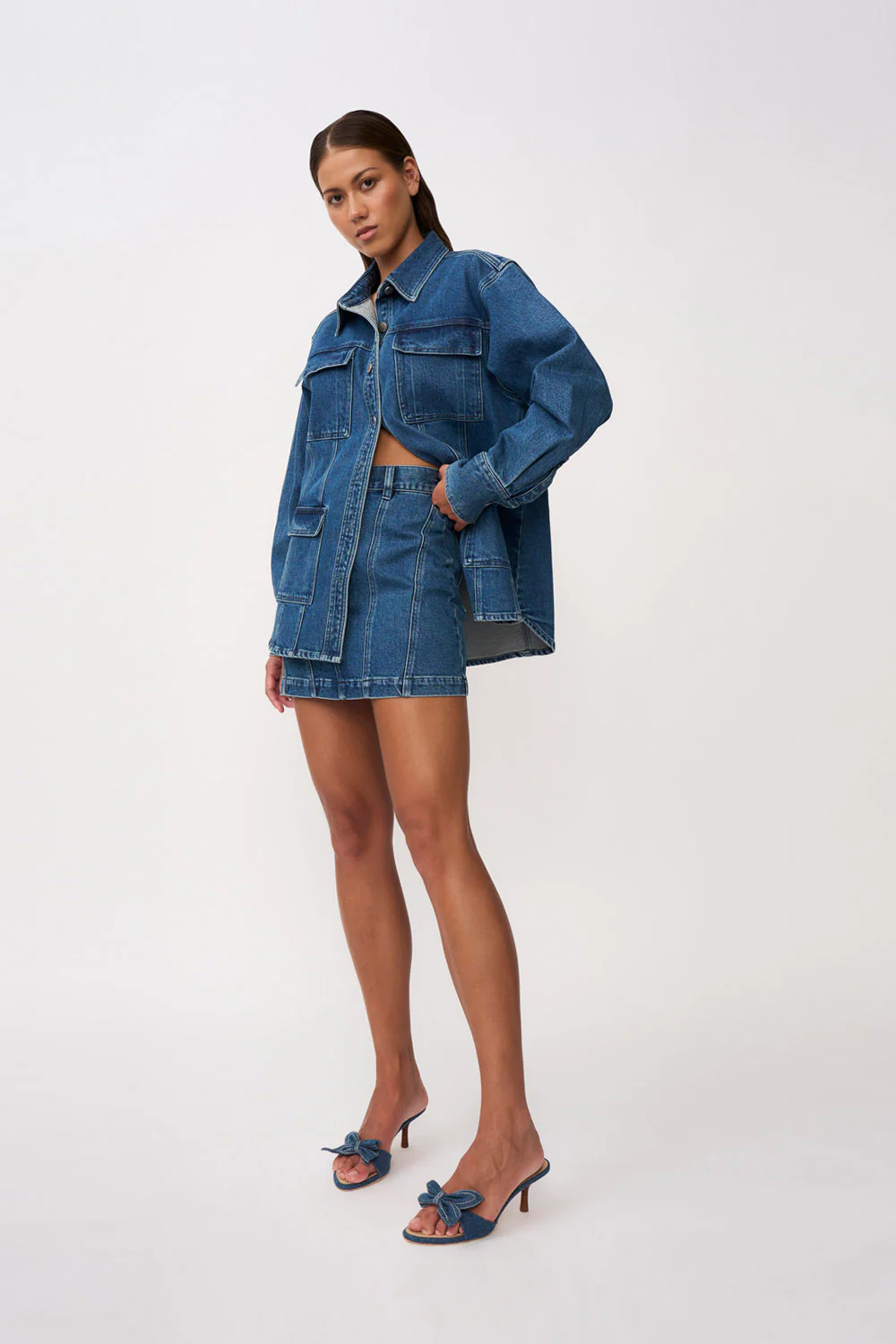 Della Denim Structured Jacket | Final Sale - Blue Wash - Image 5