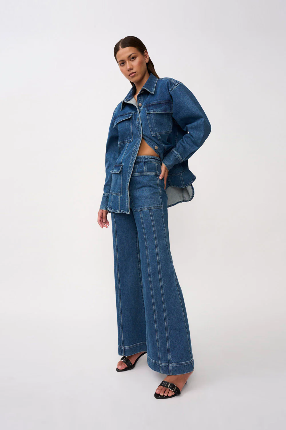 Della Denim Structured Jacket | Final Sale - Blue Wash - Image 7