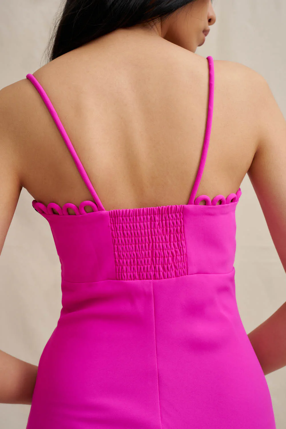 Denise Bias Midi Dress - Fuchsia Pink - Image 4