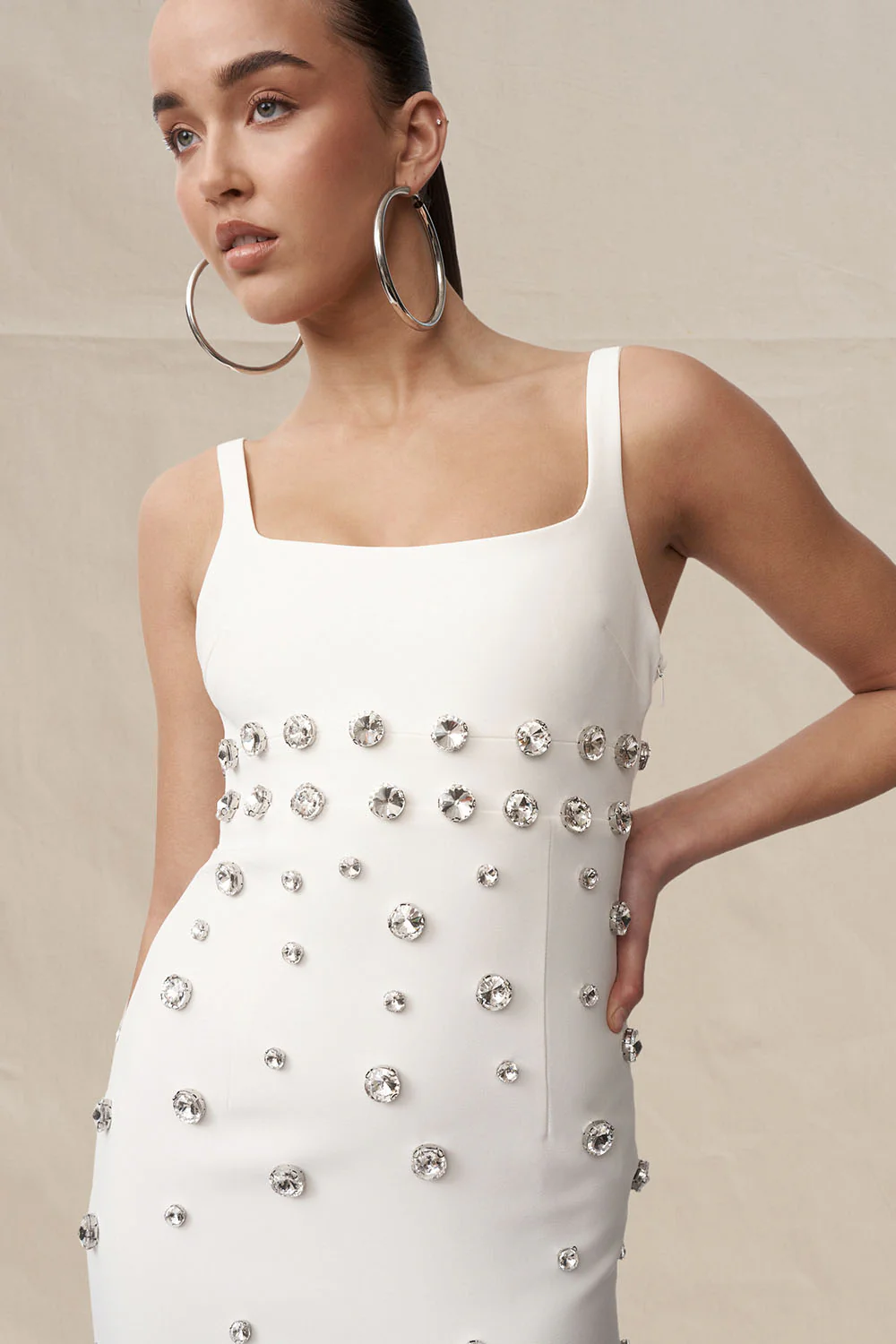 Diana Diamond Ankle Dress - Ivory - Image 4
