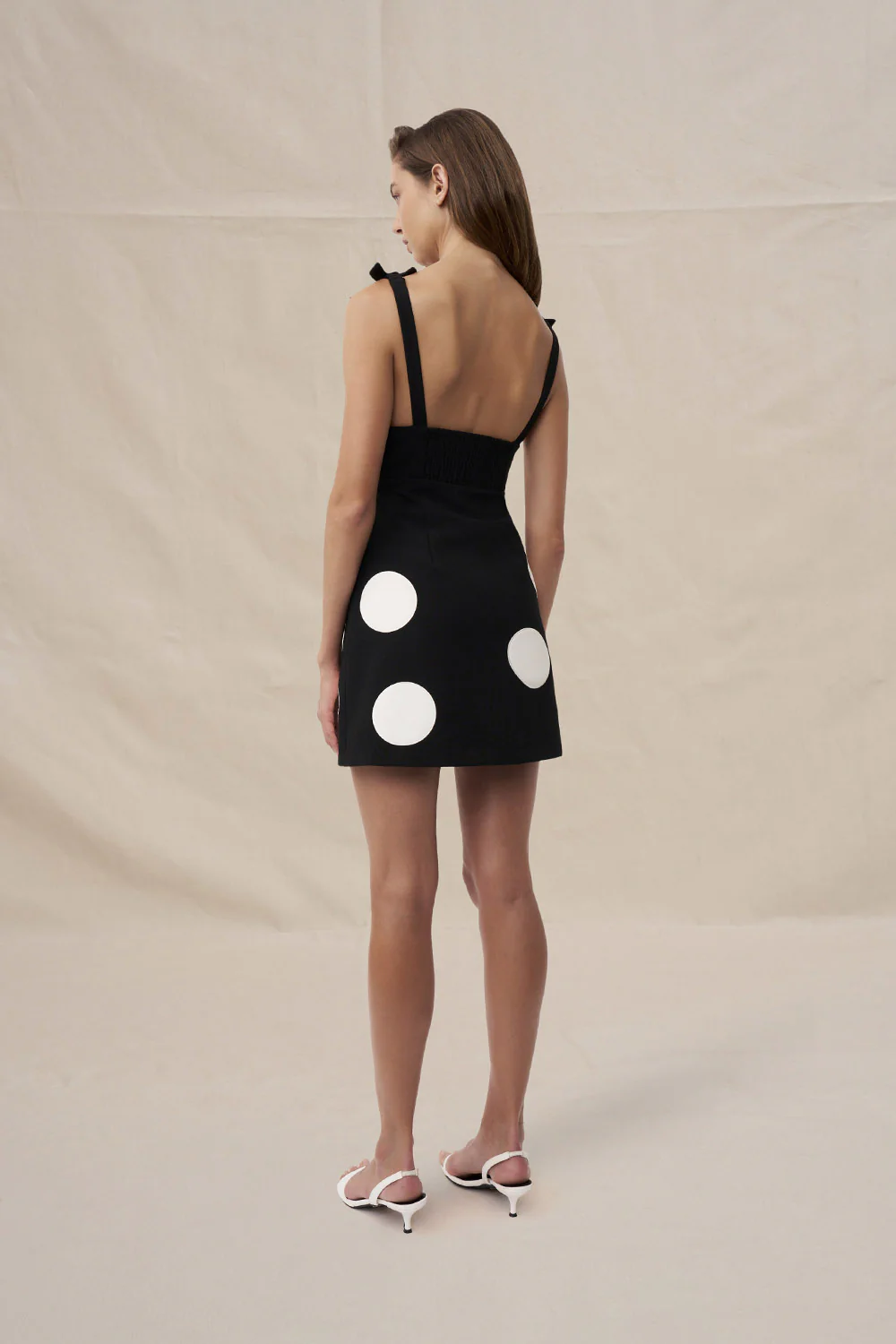Dolcetto Spot Mini Dress - Ivory Black - Image 4