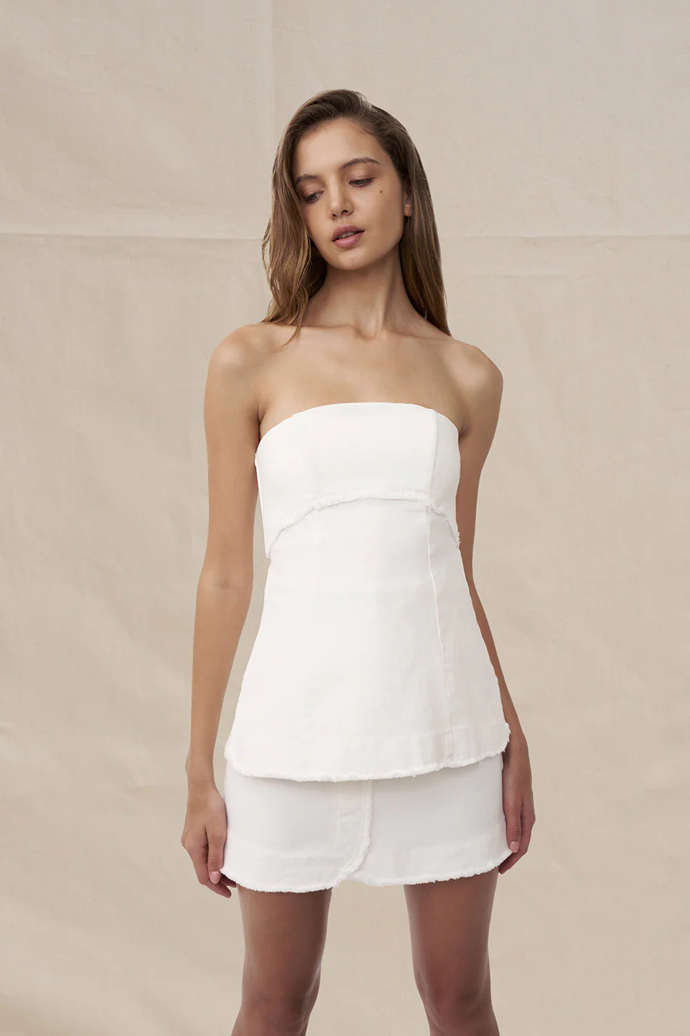Ember Denim Mini Skirt - Ivory Denim - Image 5
