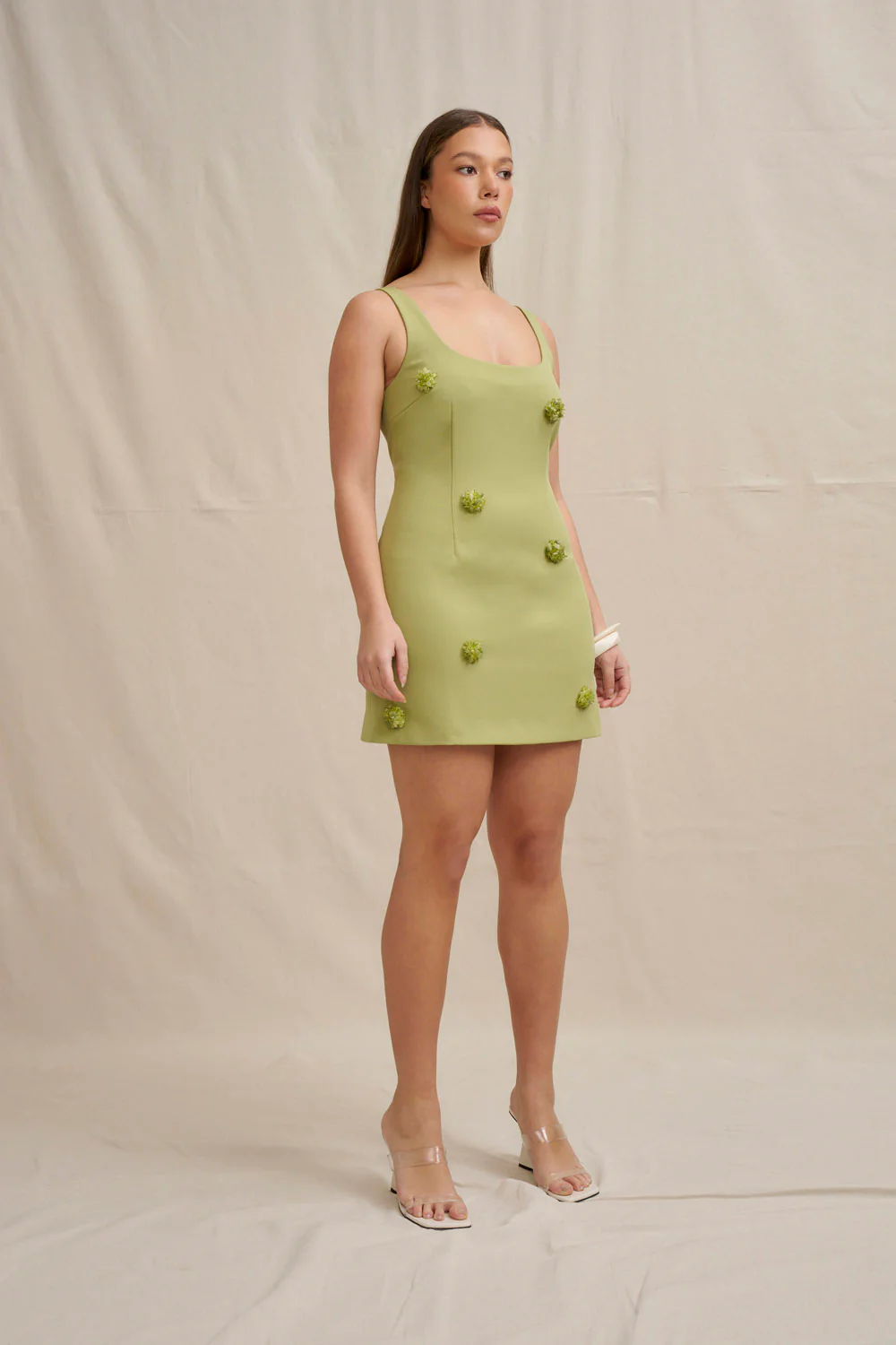 Everjade Mini Dress - Olive - Image 7