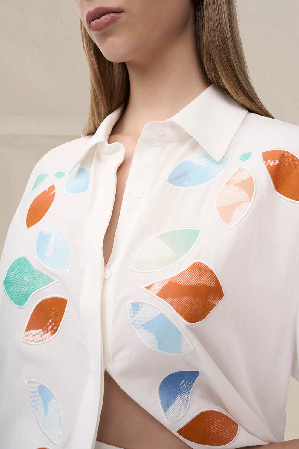 Fiori Applique Shirt - Ivory Multicolour - Image 2