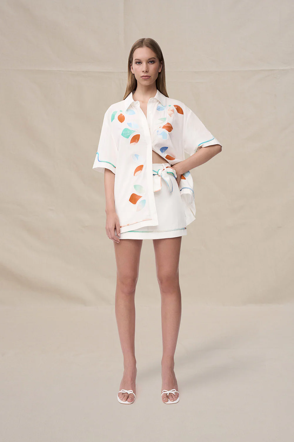 Fiori Applique Shirt - Ivory Multicolour - Image 4