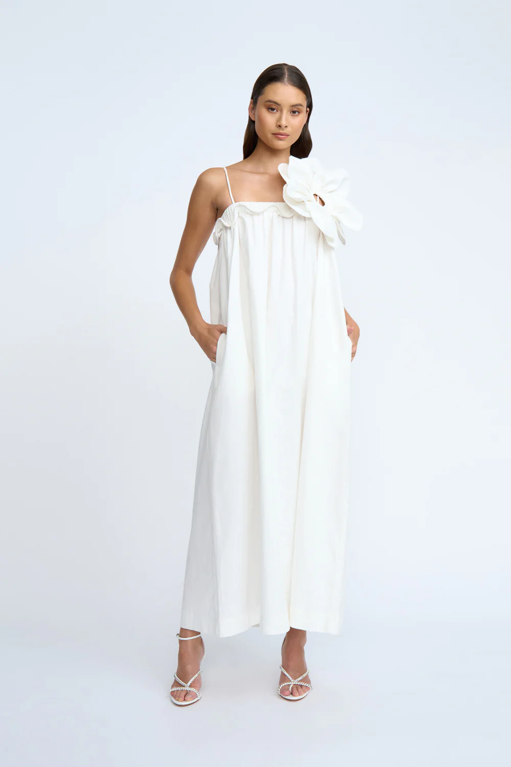 Flora Pipe Sun Dress | Final Sale - Ivory - Image 6