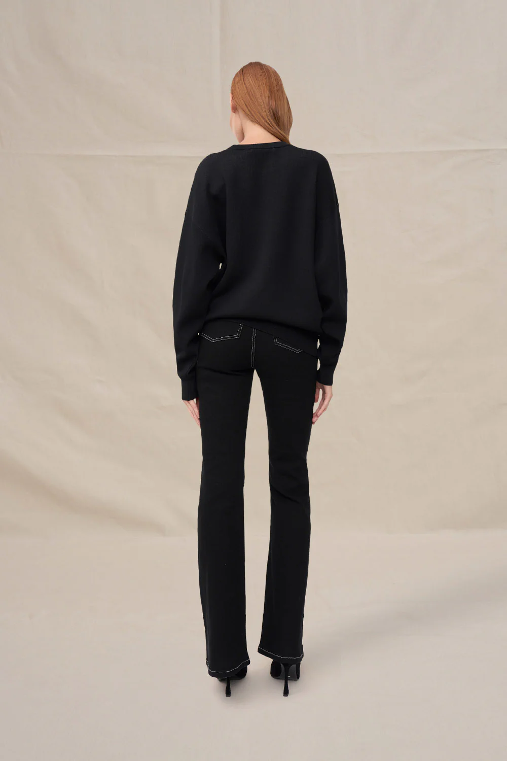 Flower Knit Sweater - Ivory Black - Image 5