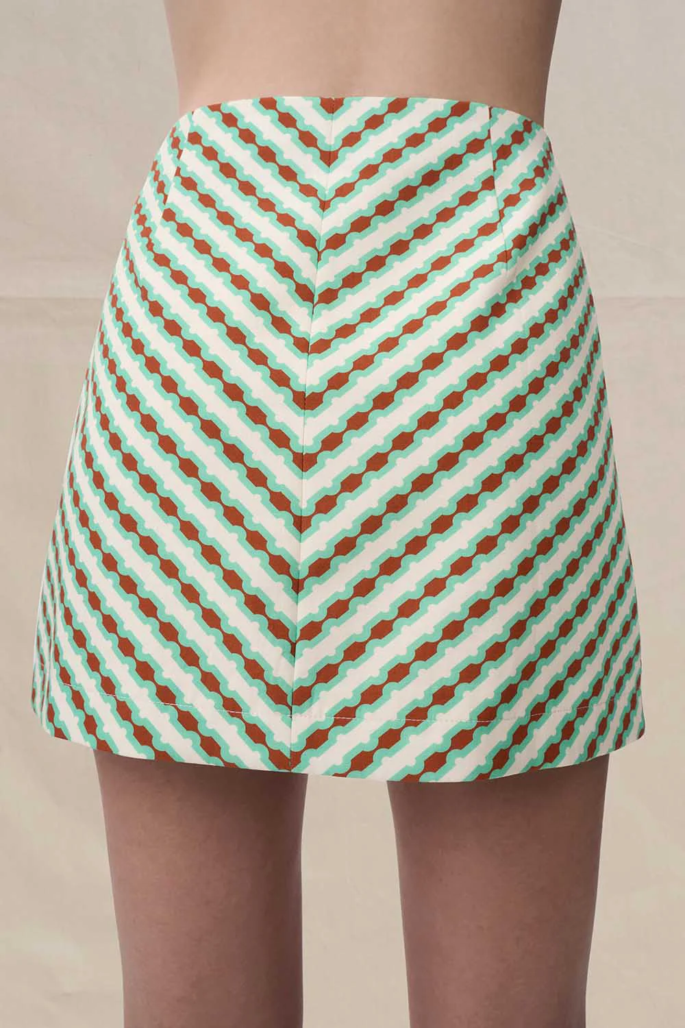 Geo Stripe Mini Skirt - Geo Green - Image 4