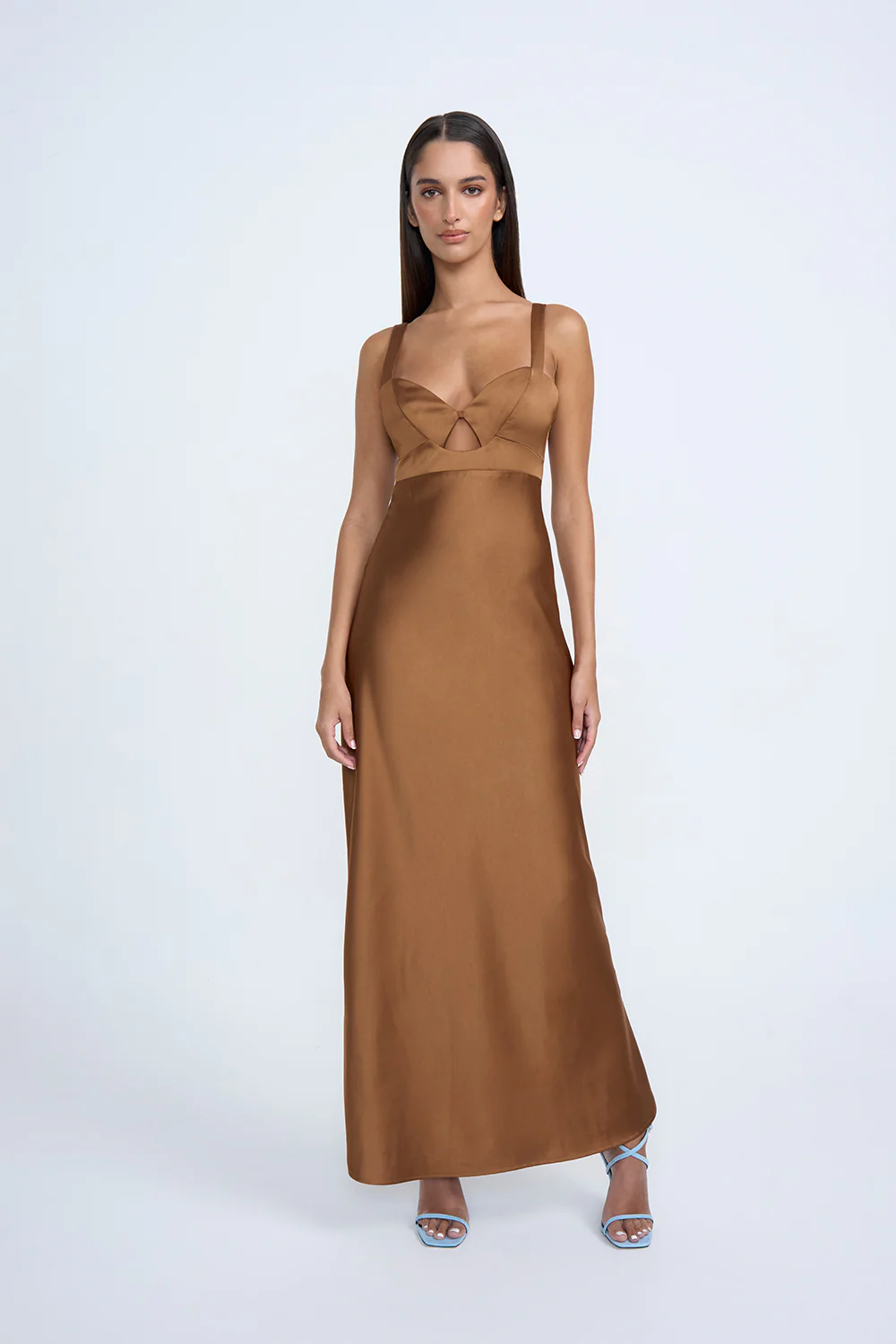 Kirsten Cut Out Bias Midi Dress | Final Sale - Coffee