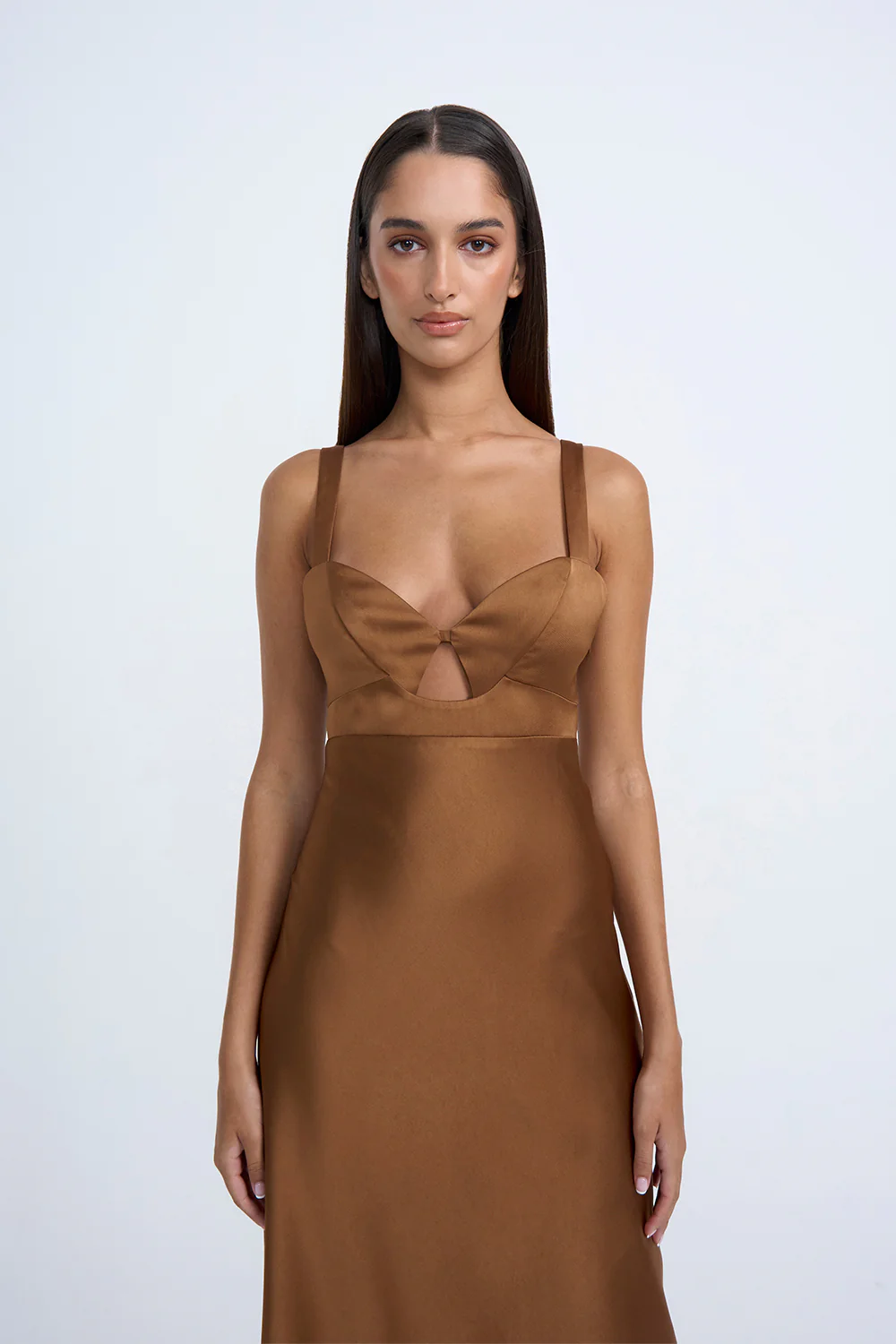 Kirsten Cut Out Bias Midi Dress | Final Sale - Coffee - Image 5