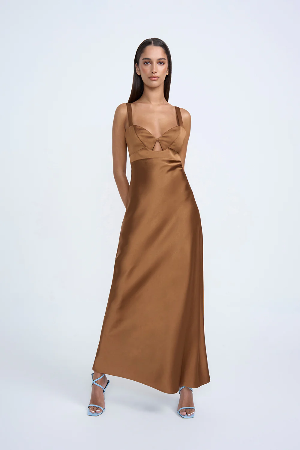 Kirsten Cut Out Bias Midi Dress | Final Sale - Coffee - Image 6
