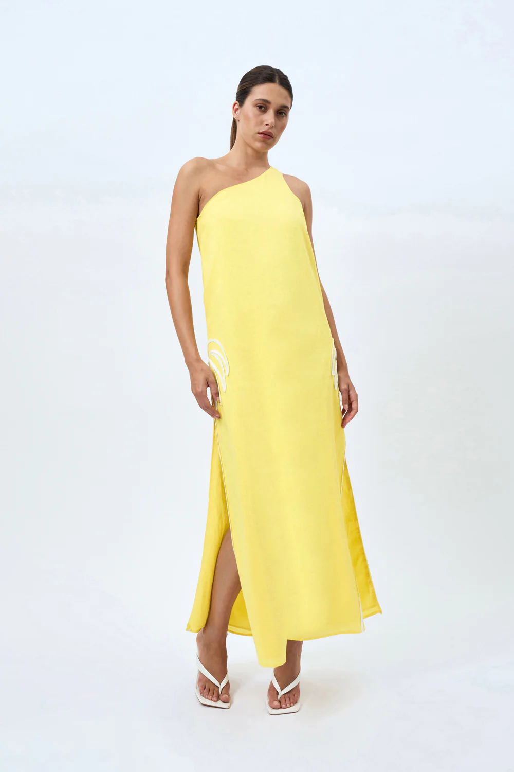 Lemonade Palms One Shoulder Sun Dress | Final Sale - Lemonade - Image 7