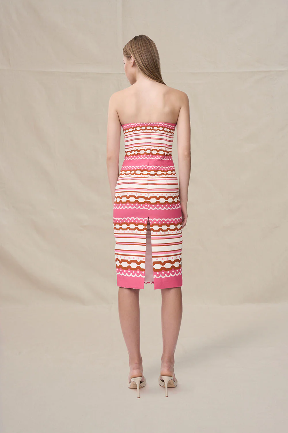 Melina Mosaic Midi Dress - Pink - Image 3