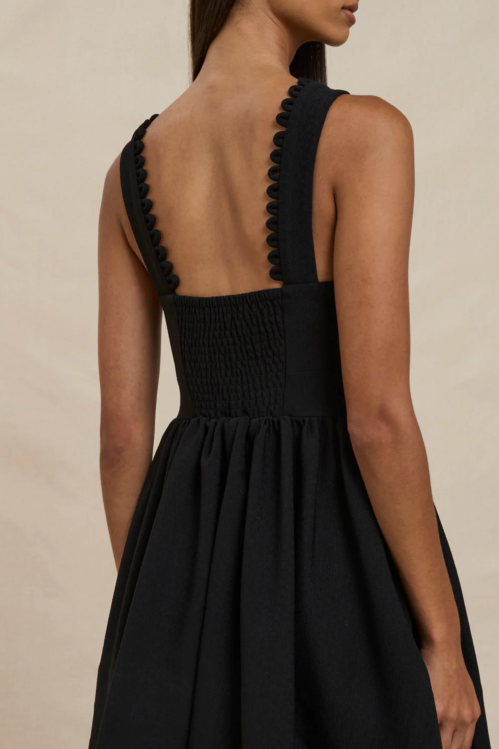Nova Scallop Mini Dress - Black - Image 7