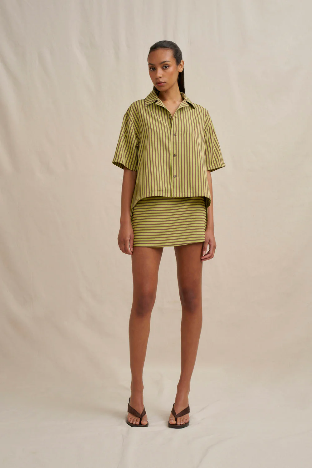 Pear Stripe Mini Skirt