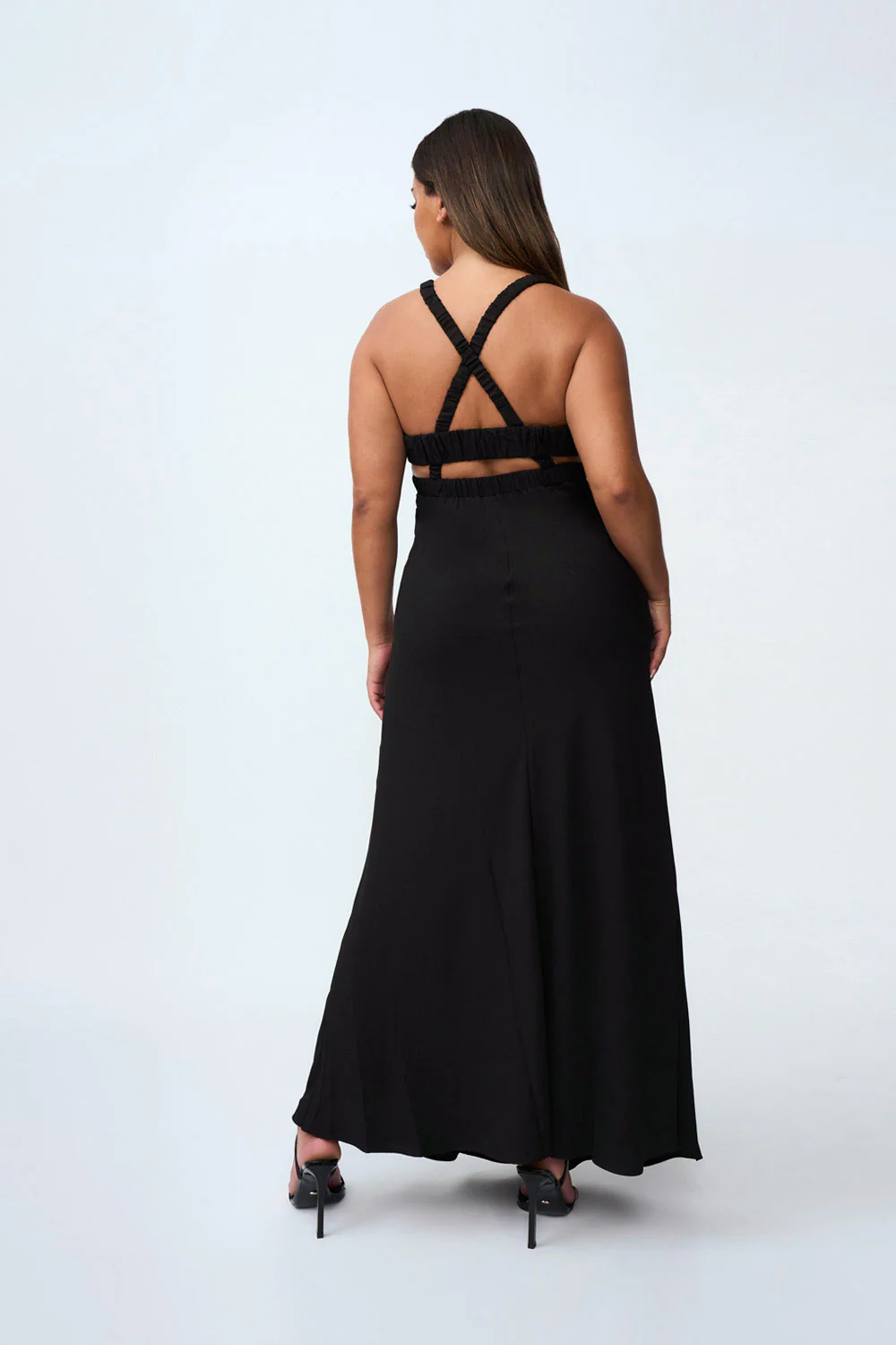 Piper Bias Midi Dress | Final Sale - Black - Image 5