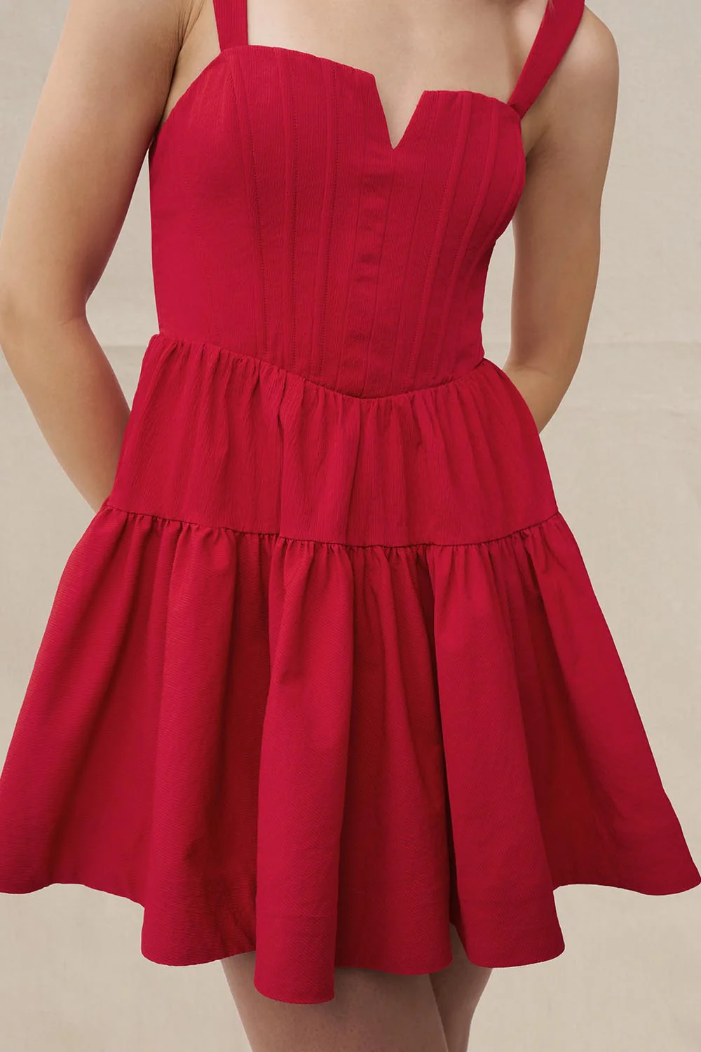 Rita Bustier Mini Dress - Red - Image 2