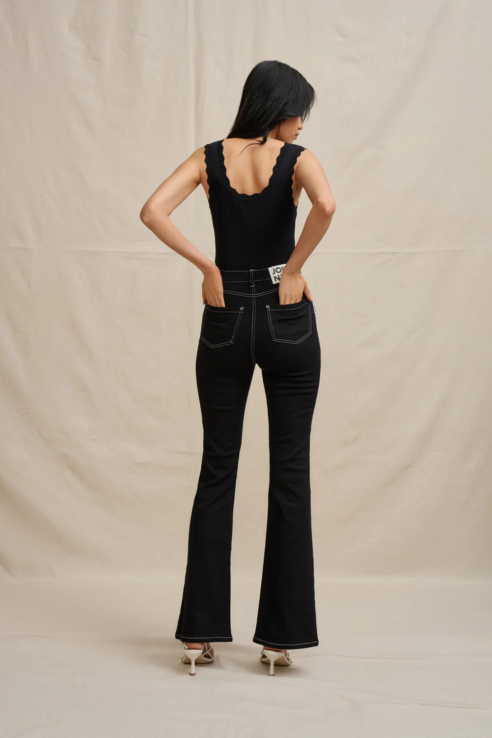 Scallop Knit Top - Black - Image 4