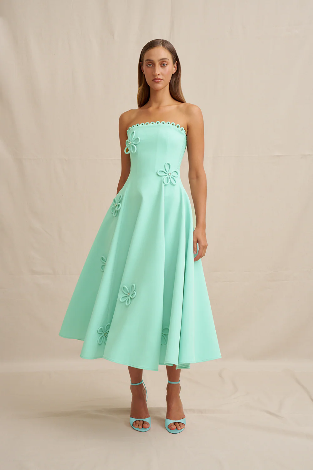 Sky Flower Strapless Dress - Image 3