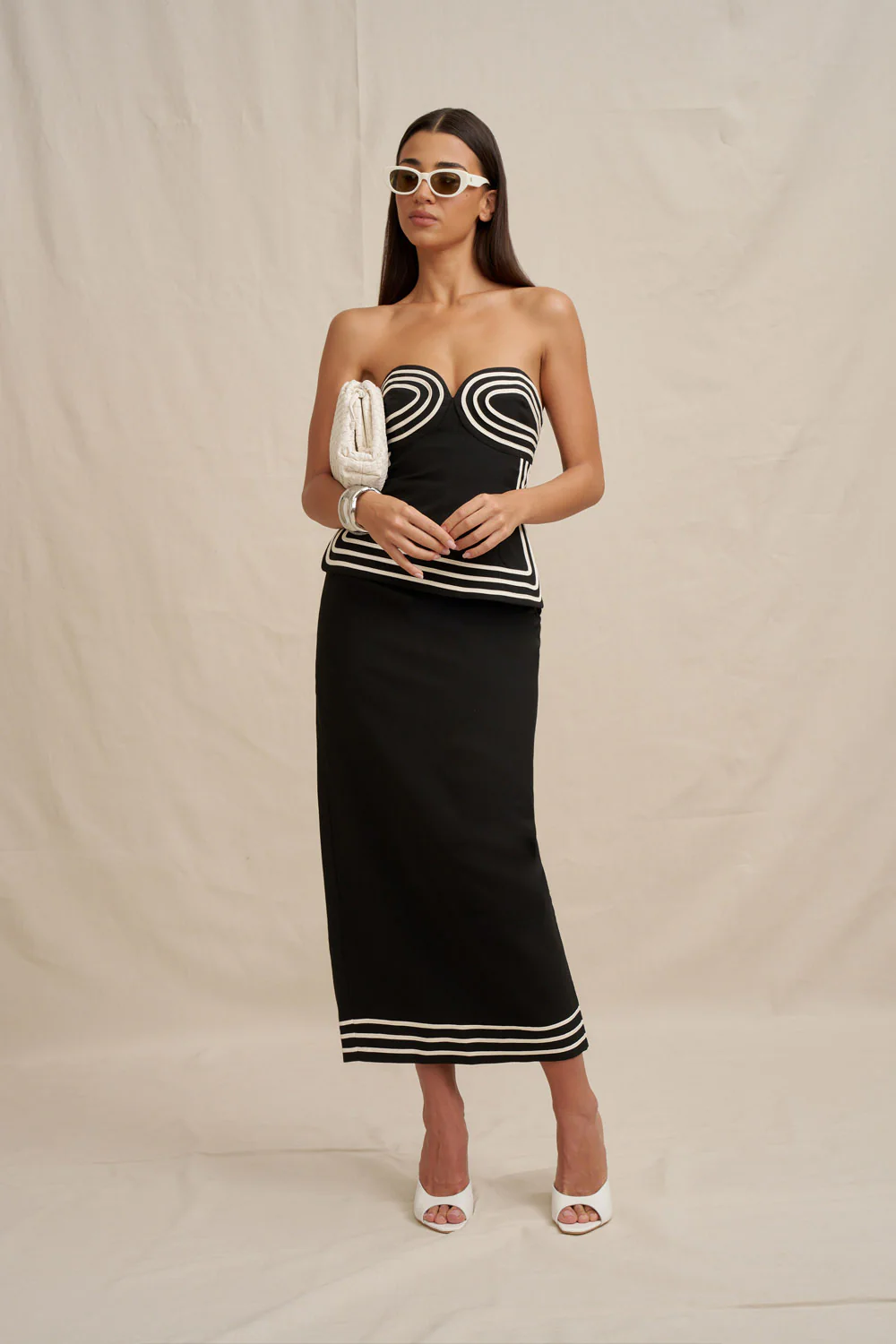 Sloane Stripe Strapless Top - Image 12