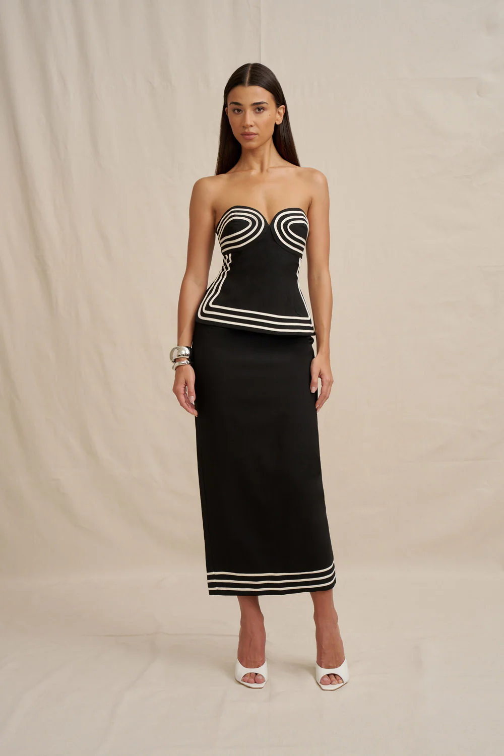 Sloane Stripe Strapless Top - Image 5